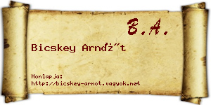 Bicskey Arnót névjegykártya